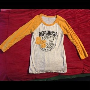 Tommy Hilfiger 3/4 Length Sleeve Baseball Tee EUC